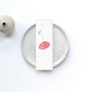 Rouwkaart "Klaproos" – blanco, met heldere bloemen en een ingetogen uitstraling.