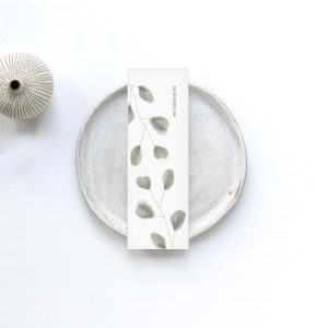 Rouwkaart Blad – blanco, geschikt voor persoonlijke boodschappen bij rouwarrangementen.  